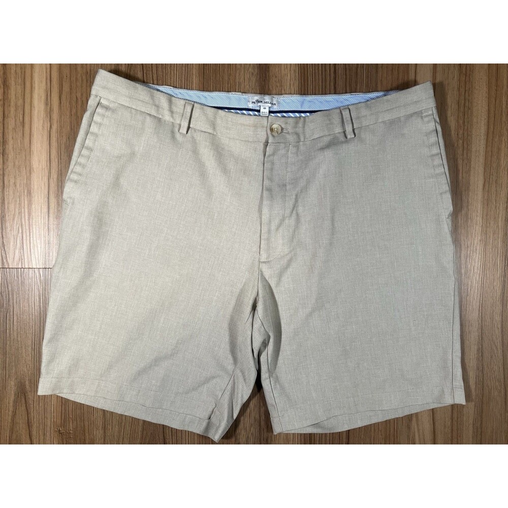 Peter Millar Crown Shorts Men's 40 Beige Performance Golf Chino